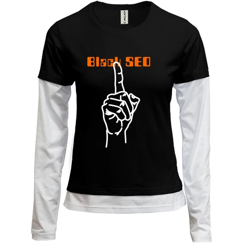Женский лонгслив Комби Black SEO