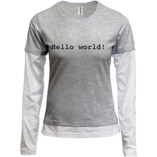 Женский лонгслив Комби Hello World!