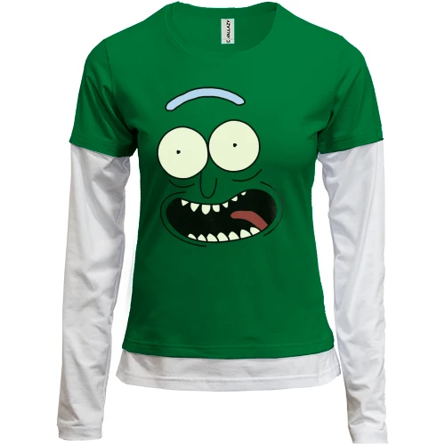 Женский лонгслив Комби pickle Rick (рожица)