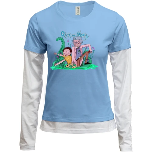 Женский лонгслив Комби Rick and Morty с щупальцами