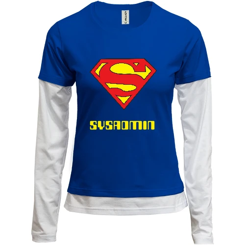 Женский лонгслив Комби Superman для сисадмина