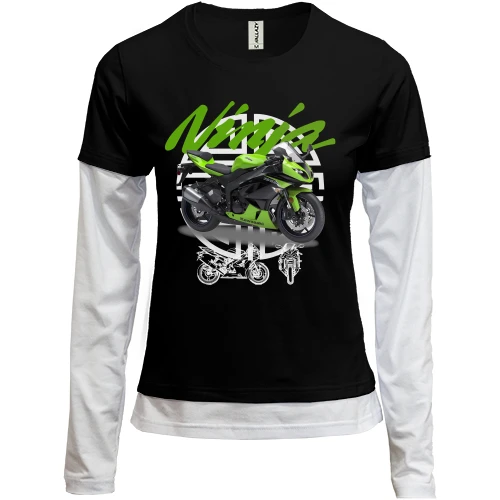 Женский лонгслив Комби Kawasaki Ninja