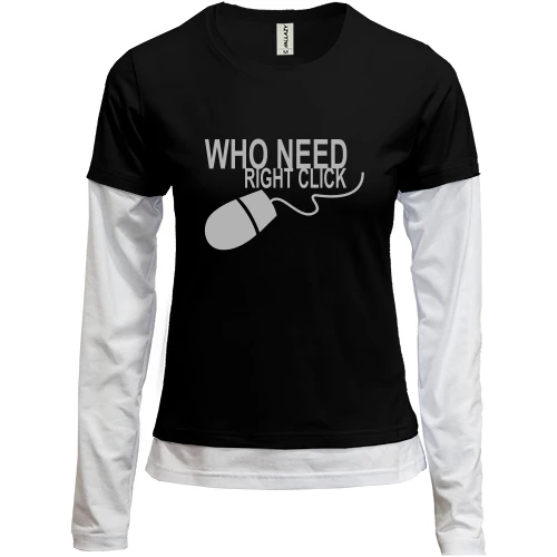 Женский лонгслив Комби Who Needs Right Click