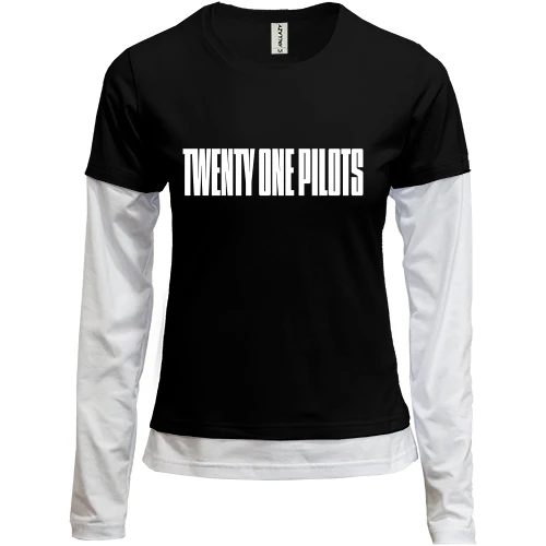 Женский лонгслив Комби, черный, Twenty One Pilots