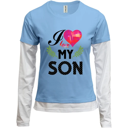 Женский лонгслив Комби I love my son