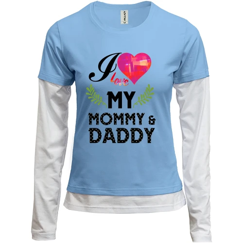Женский лонгслив Комби I love my mom & dad