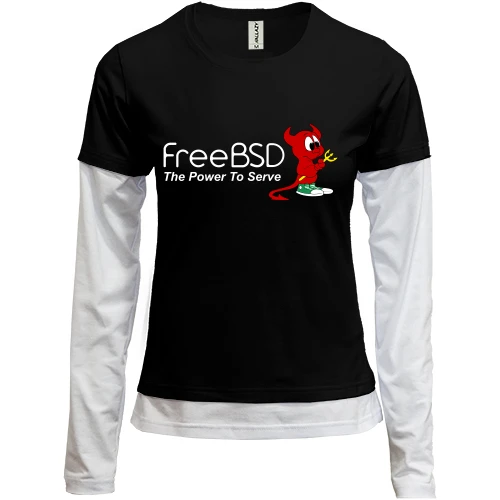 Женский лонгслив Комби, Черный, FreeBSD uniform type2