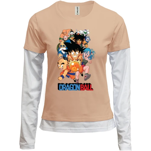 Жіночий лонгслів Комбі, бежевий, Dragon Ball