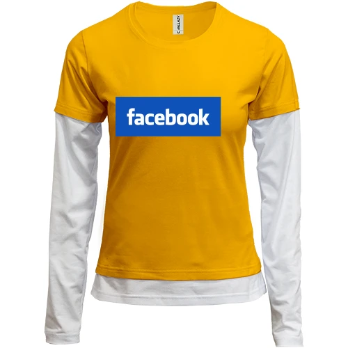 Женский лонгслив Комби с логотипом Facebook