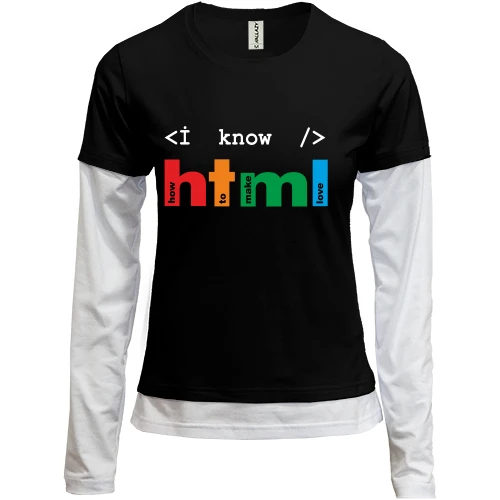 Женский лонгслив Комби Я знаю html