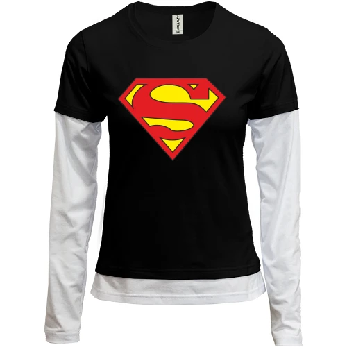 Жіночий лонгслів Комбі, синій, Superman 2