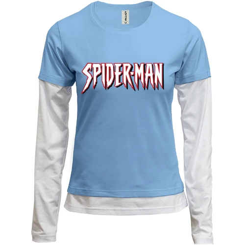 Жіночий лонгслів Комбі, бежевий, з контурним написом Spider-Man