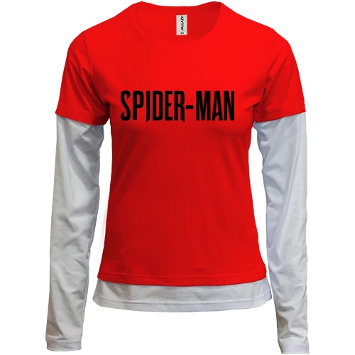 Жіночий лонгслів Комбі, червоний, з написом Spider-Man