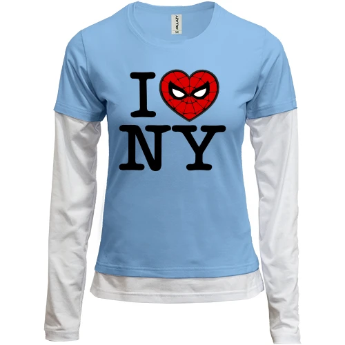 Жіночий лонгслів Комбі, бежевий, I Love NY Spider-Man