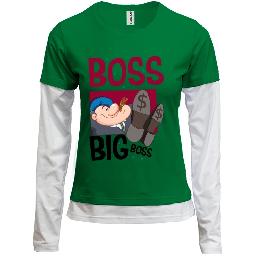 Женский лонгслив Комби Boss, big boss