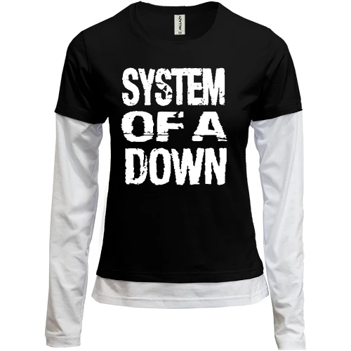 Женский лонгслив Комби, Черный, "System Of A Down"