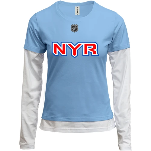Женский лонгслив Комби New York Rangers с крупными буквами NYR