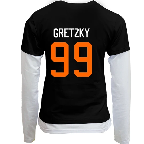 Женский лонгслив Комби, Черный, Wayne Gretzky