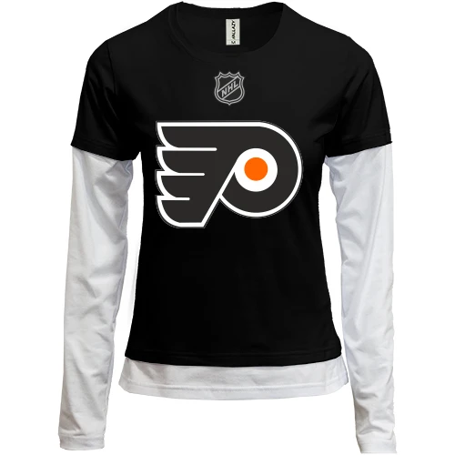 Жіночий лонгслів Комбі, Чорний, Philadelphia Flyers