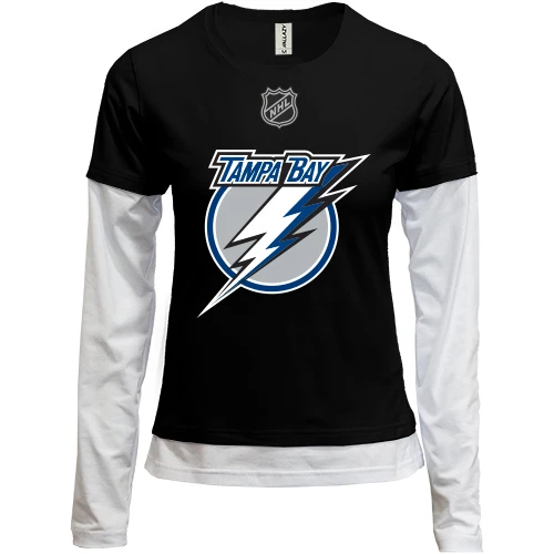 Женский лонгслив Комби, Черный, Tampa Bay Lightning