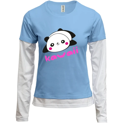 Женский лонгслив Комби Kawaii Panda (Кавай Панда)
