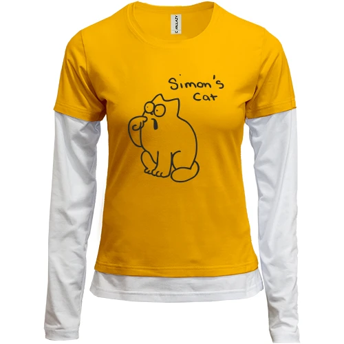 Женский лонгслив Комби с Simon's cat
