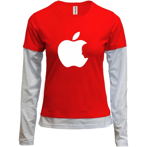 Женский лонгслив Комби Apple - Steve Jobs