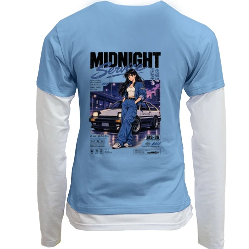Жіночий лонгслів з подвійним рукавом Midnight service