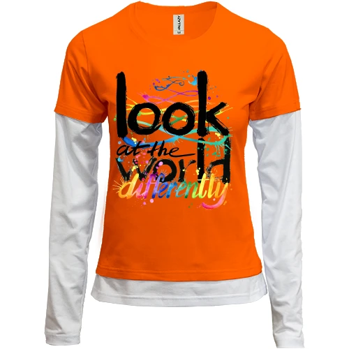 Женский лонгслив Комби Look at the world differentty