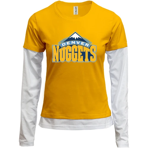 Женский лонгслив Комби, желтый, Denver Nuggets