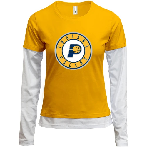 Женский лонгслив Комби, желтый, Indiana Pacers