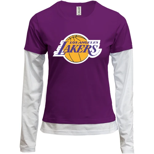 Женский лонгслив Комби, фиолетовый, Los Angeles Lakers