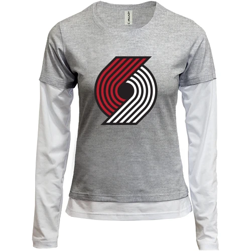 Женский лонгслив Комби, синий, Portland Trail Blazers