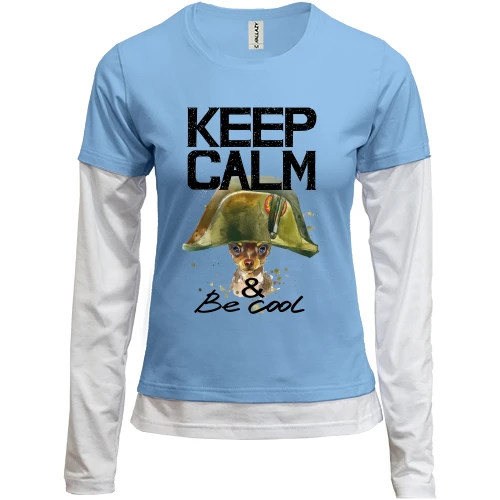 Женский лонгслив Комби с Чихуахуа "keep calm & be cool"