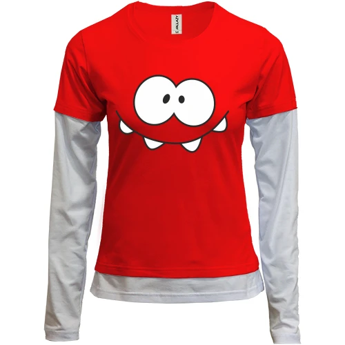 Женский лонгслив Комби Cut the rope face
