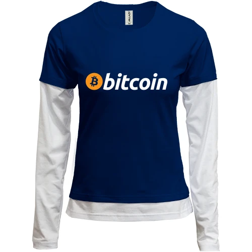 Женский лонгслив Комби Bitcoin