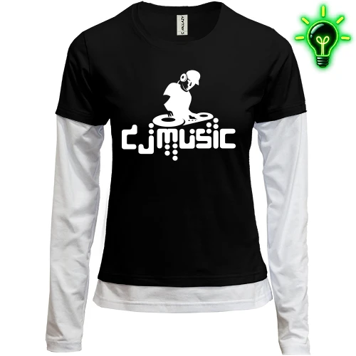 Женский лонгслив Комби, синий, DJ Music