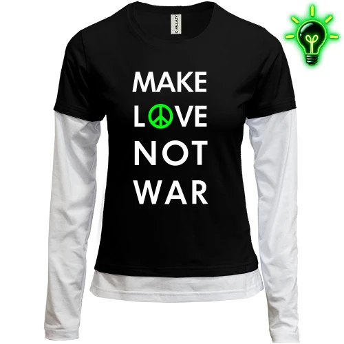 Женский лонгслив Комби "Make Love, Not War"