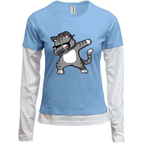 Женский лонгслив Комби Dabbing Cat