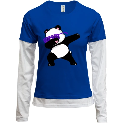 Женский лонгслив Комби Dabbing Panda