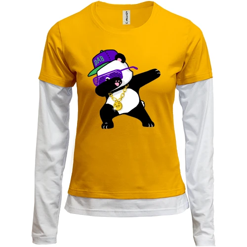 Женский лонгслив Комби Dabbing Gangsta Panda