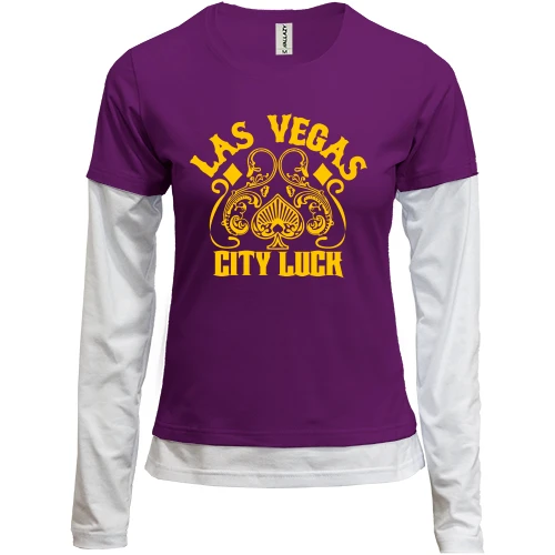Женский лонгслив Комби Las Vegas City Luck