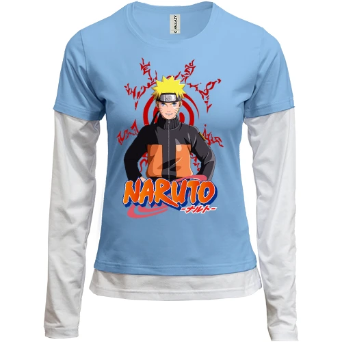 Жіночий лонгслів Комбі, синій, Наруто (Naruto)