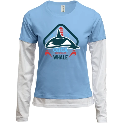 Женский лонгслив Комби Orca the killer whale
