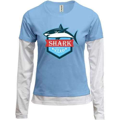 Женский лонгслив Комби Shark king of the oceans