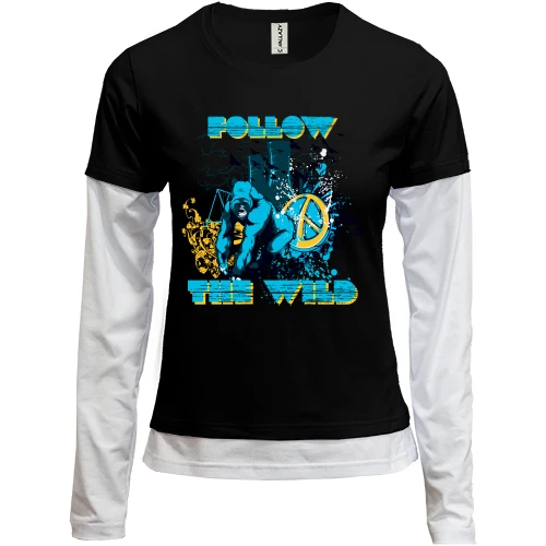 Женский лонгслив Комби follow the wild