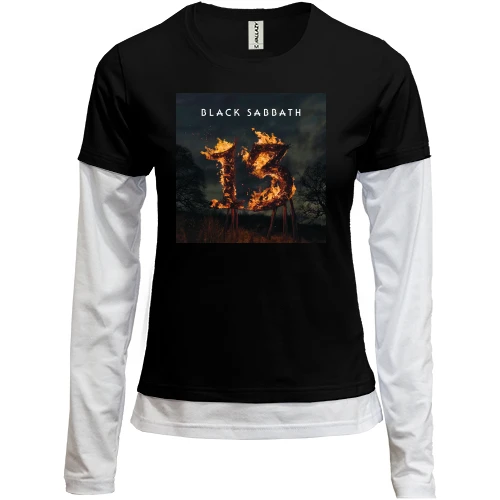 Женский лонгслив Комби, черный, Black Sabbath - 13