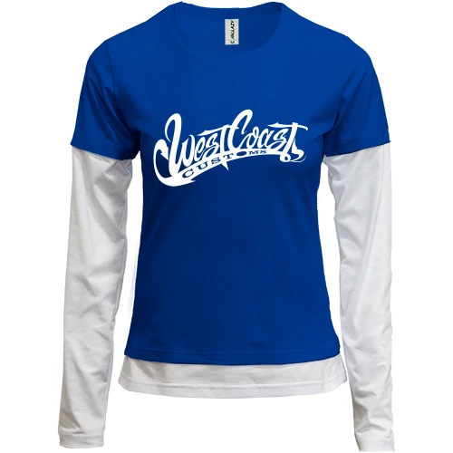 Жіночий лонгслів Комбі, Синій, West Coast Customs