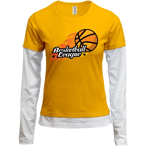 Женский лонгслив Комби, желтый, Basketball League