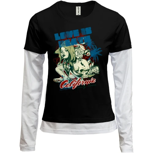 Женский лонгслив Комби Love is beach California